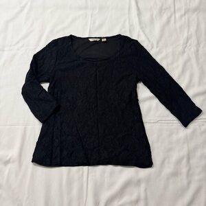 Liz Claiborne Elegant Black Lace Women's Top